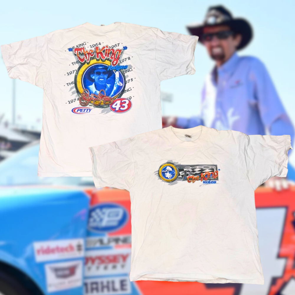 Richard Petty The King 43 NASCAR T Shirt 2XL Fruit Loom VTG USA Vintage